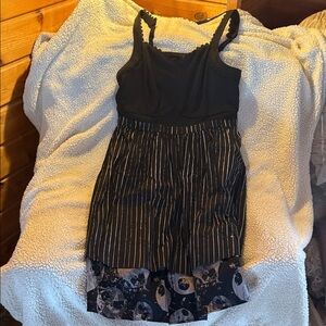 torrid Black Striped Midi Dress with Printed Hem “Nightmare Before Christmas”